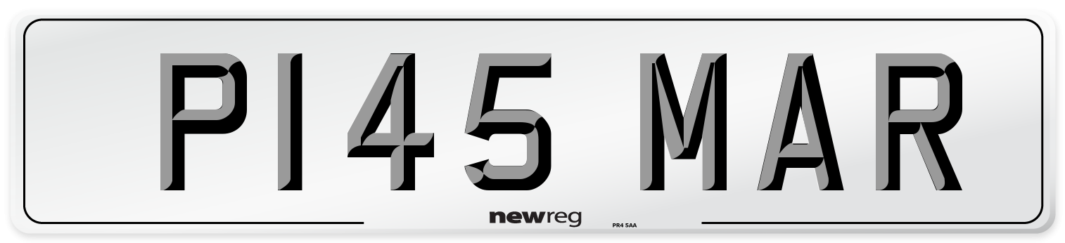 P145 MAR Number Plate from New Reg